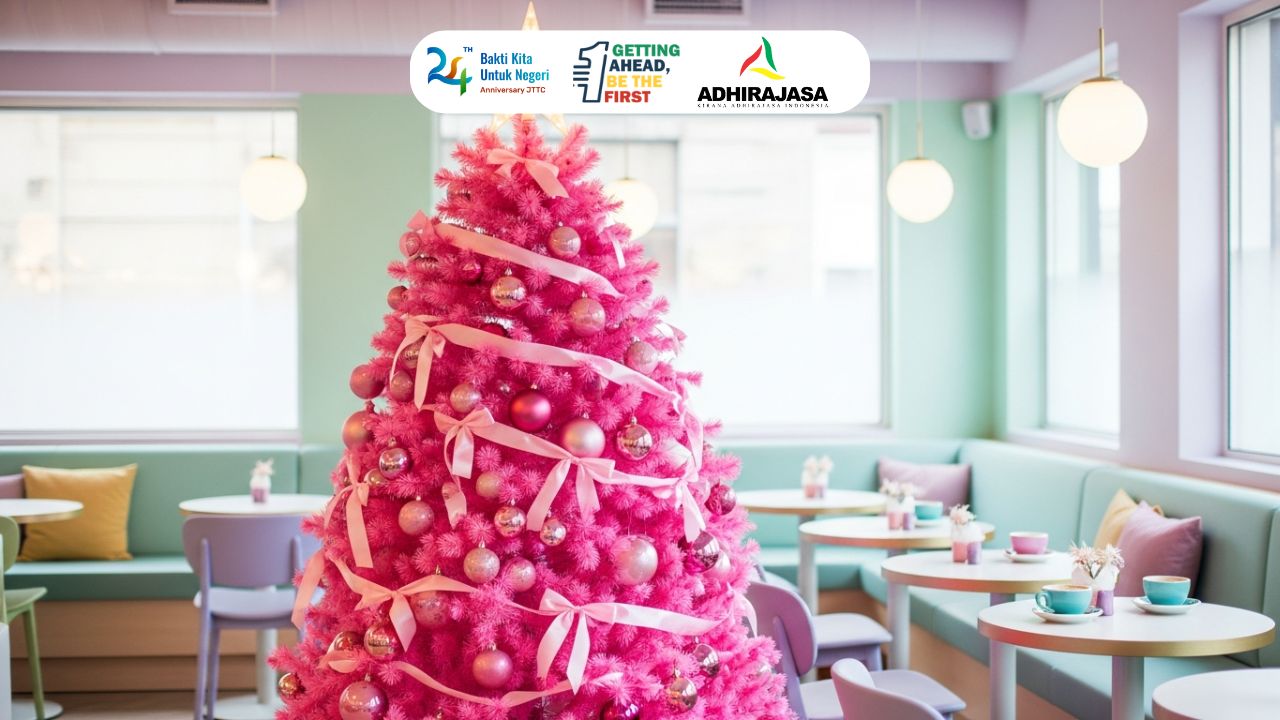 Dekorasi Hiasan Pohon Natal Pink Kekinian