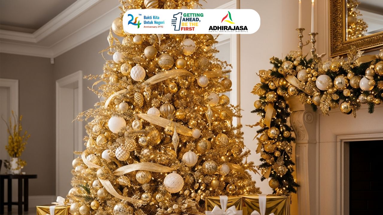 Dekorasi Pohon Natal Gold Estetik