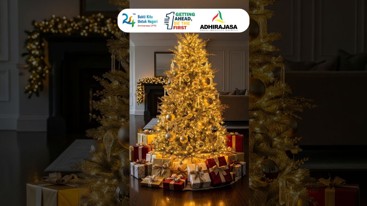 Dekorasi Pohon Natal Gold Sederhana