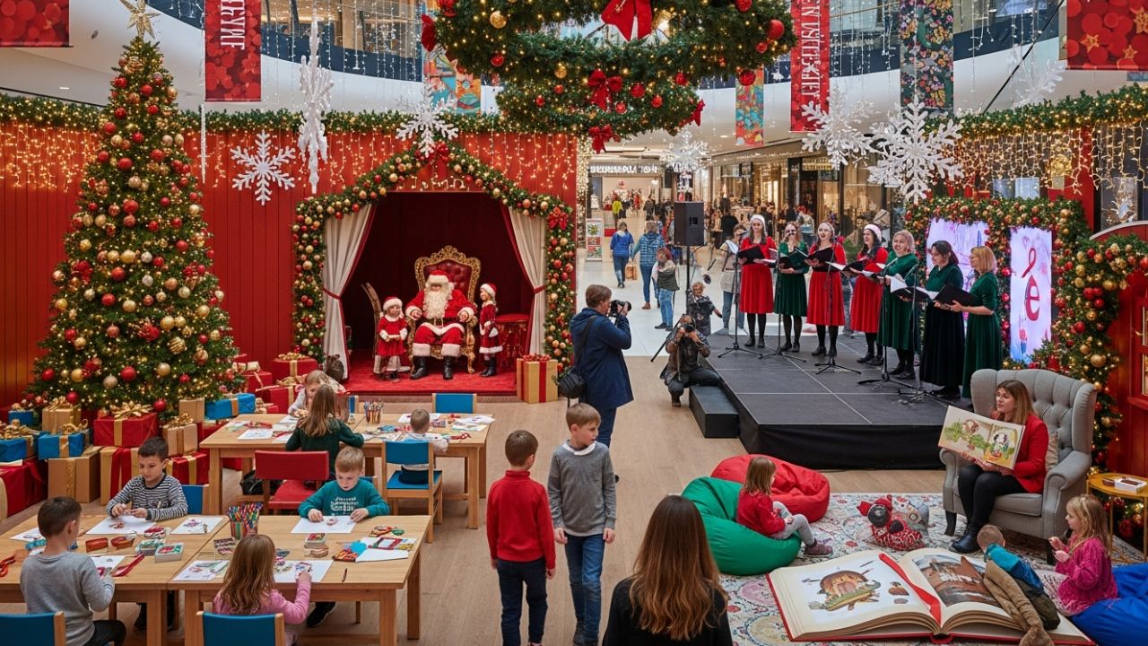 Layout Zona Aktivitas Natal untuk Pengunjung Mall